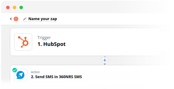 Conexão de zapier e hubspot com 360NRS